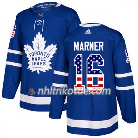 Toronto Maple Leafs Trikot Mitchell Marner 16 Adidas 2017-2018 Blau USA Flag Fashion Authentic - Herren